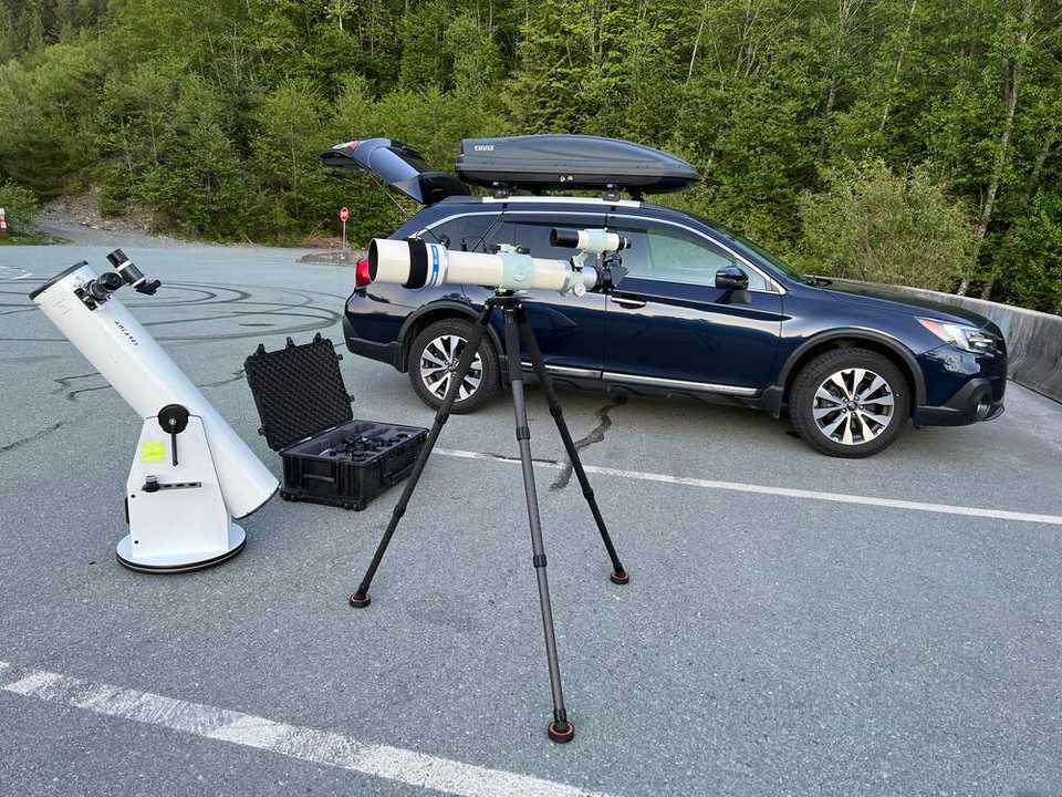 Telescopes and car